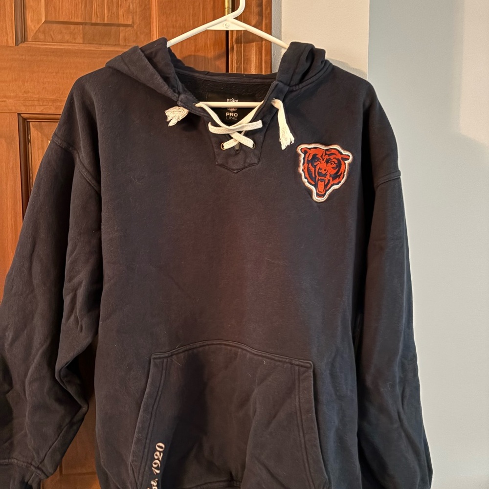 NFL Navy Hooded Pullover with Orange Bear Logo